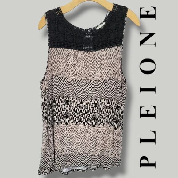 Pleione women's Plus Size Sleeveless brown and black blouse  - 1x - Picture 6 of 6